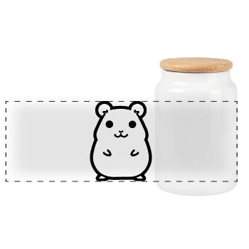 hamster - Boîte à biscuits avec couvercle en bois - blanc - Devant
