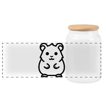 hamster - Boîte à biscuits avec couvercle en bois - blanc - Devant