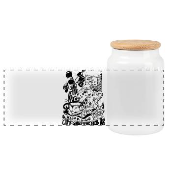 CUP OF SHUT THE HELL UP - Panoramic Cookie Jar with Wooden Lid - white - Front