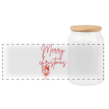 Merry christmas  - Boîte à biscuits avec couvercle en bois - blanc - Devant