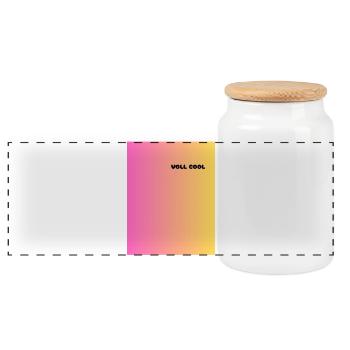VOLL_COOL - Boîte à biscuits avec couvercle en bois - blanc - Devant