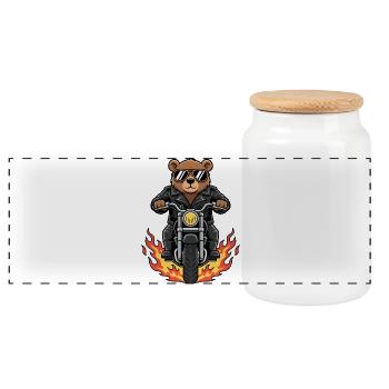 Flammes moto moto motards motards - Boîte à biscuits avec couvercle en bois - blanc - Devant