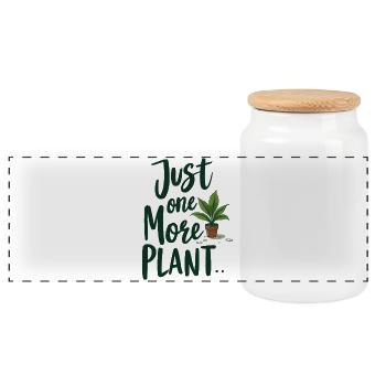 Juste une plante de plus – Plante drôle qui dit - Boîte à biscuits avec couvercle en bois - blanc - Devant