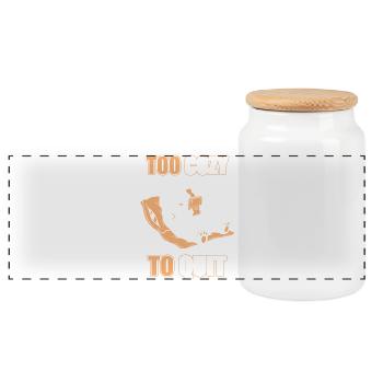 Panda Cuddle Time Reading - Panoramic Cookie Jar with Wooden Lid - white - Front