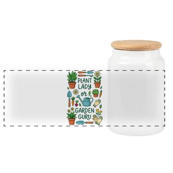 La passionnée de plantes ou experte en jardinage - Boîte à biscuits avec couvercle en bois - blanc - Devant