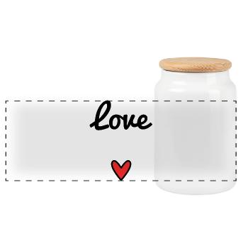 VALENTINSTAG. HERZ. ICH LIEBE DICH. ICH LIEBE DICH - Panorama Keksdose mit Holzdeckel - Weiß - Vorne