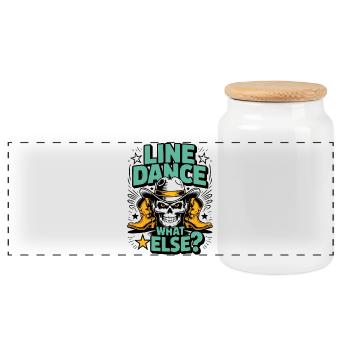 Line Dance What Else? - Panorama Keksdose mit Holzdeckel - Weiß - Vorne