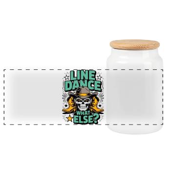 Boot Western de la danse en ligne avec crâne - Boîte à biscuits avec couvercle en bois - blanc - Devant