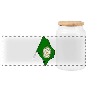 Flagge von North Yorkshire - Panorama Keksdose mit Holzdeckel - Weiß - Vorne