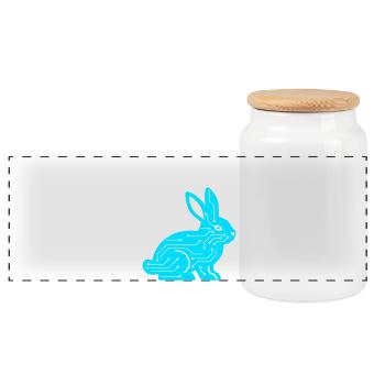 Cyber Hase Circuit Platine Tech Vektor - Panorama Keksdose mit Holzdeckel - Weiß - Vorne