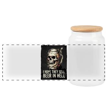 J’espère qu’ils vendront de la bière en enfer – Skull - Boîte à biscuits avec couvercle en bois - blanc - Devant