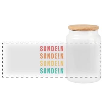 Sondeln__T-chemise - Boîte à biscuits avec couvercle en bois - blanc - Devant