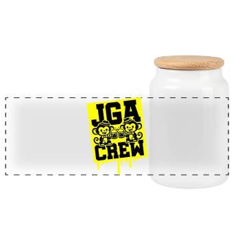 Jga Crew Junggesellen Affe - Panorama Keksdose mit Holzdeckel - Weiß - Vorne