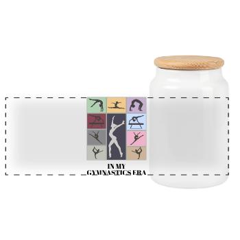 À mon époque de gymnastique - Boîte à biscuits avec couvercle en bois - blanc - Devant