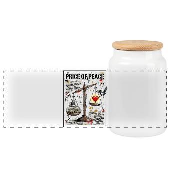 Le prix de la paix Art de rue - Boîte à biscuits avec couvercle en bois - blanc - Devant