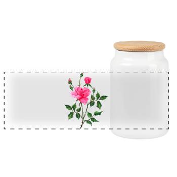 Blumen - Panorama Keksdose mit Holzdeckel - Weiß - Vorne
