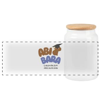 AbiBara 2026 Détendue jusqu’à la remise des diplômes - Boîte à biscuits avec couvercle en bois - blanc - Devant