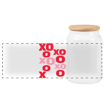 XO Love Letters Cute Valentine Typography - Panoramic Cookie Jar with Wooden Lid - white - Front