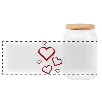 Valentinstag, Valentinstag, Valentinstag - Panorama Keksdose mit Holzdeckel - Weiß - Vorne