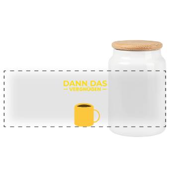 D’abord le café, puis le plaisir - Boîte à biscuits avec couvercle en bois - blanc - Devant