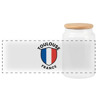 Armoiries de Toulouse, France - Boîte à biscuits avec couvercle en bois - blanc - Devant