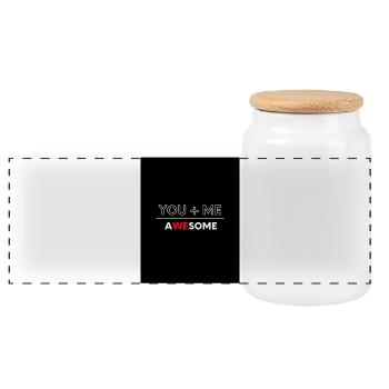 Toi Plus Moi Génial - Boîte à biscuits avec couvercle en bois - blanc - Devant