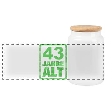 Alt 43 - Panorama Keksdose mit Holzdeckel - Weiß - Vorne