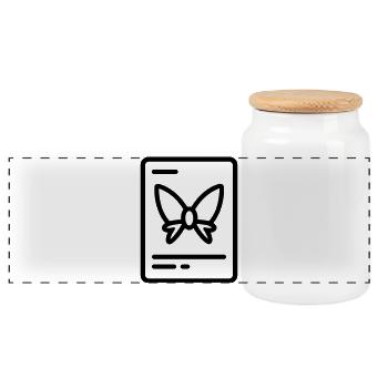 Carte jeu collection - Boîte à biscuits avec couvercle en bois - blanc - Devant