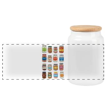 Des saucisses dans un bocal - Boîte à biscuits avec couvercle en bois - blanc - Devant