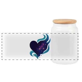 Amour - Cœur - Saint Valentin - Mariage - Boîte à biscuits avec couvercle en bois - blanc - Devant