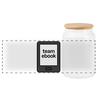 Which team do you belong to? - Team eBook-Reader - Panoramic Cookie Jar with Wooden Lid - white - Front