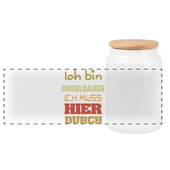 Geschenk für Orgelbauer - Panorama Keksdose mit Holzdeckel - Weiß - Vorne