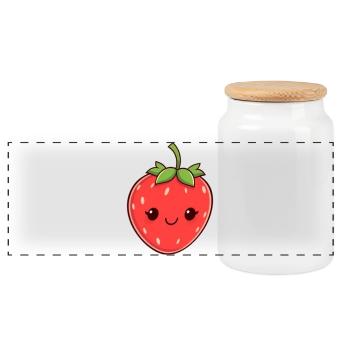 Idée cadeau de design à la fraise douce pour son anniversaire - Boîte à biscuits avec couvercle en bois - blanc - Devant
