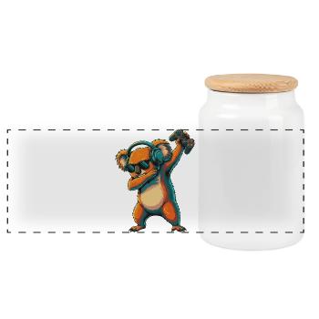 Joueur Koala Bear jouant aux jeux vidéo Art - Boîte à biscuits avec couvercle en bois - blanc - Devant