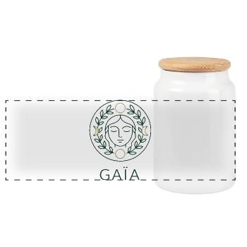 Gaia - Mother Nature - Tree of Life - Panoramic Cookie Jar with Wooden Lid - white - Front