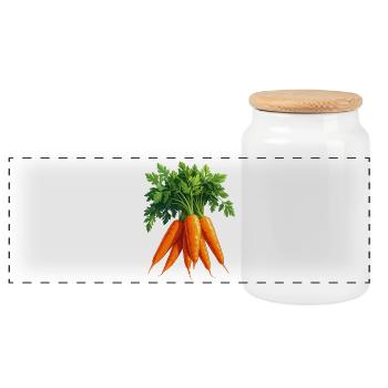 Carottes / Carottes - Boîte à biscuits avec couvercle en bois - blanc - Devant