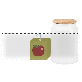 Apple Box Abenteuerkunst - Panorama Keksdose mit Holzdeckel - Weiß - Vorne