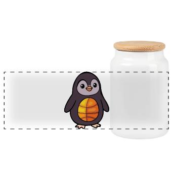 Basketball des Penguins pour enfants - Boîte à biscuits avec couvercle en bois - blanc - Devant