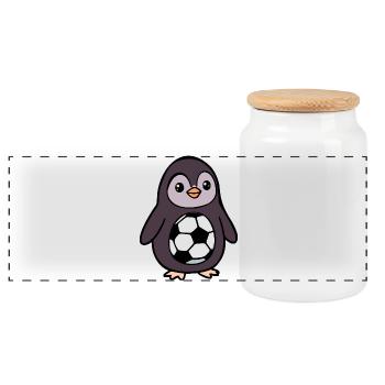 Football des Penguins pour enfants - Boîte à biscuits avec couvercle en bois - blanc - Devant