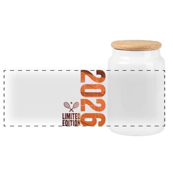 Tennis 2026, Limited Edition Shirt, Hoodie, Socken - Panorama Keksdose mit Holzdeckel - Weiß - Vorne