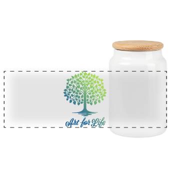 Art for Life - Panoramic Cookie Jar with Wooden Lid - white - Front