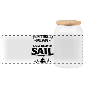 Je n’ai pas besoin de plan, j’ai juste besoin de naviguer - Boîte à biscuits avec couvercle en bois - blanc - Devant