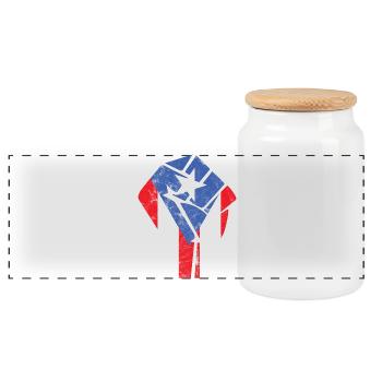 Poing de Porto Rico - Boîte à biscuits avec couvercle en bois - blanc - Devant