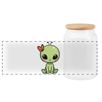 Alien Außerirdischer - Boîte à biscuits avec couvercle en bois - blanc - Devant