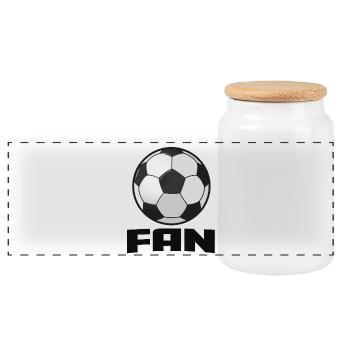 Football_Fan - Panorama Keksdose mit Holzdeckel - Weiß - Vorne
