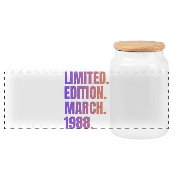 March 1988 Limited Edition Vintage - Boîte à biscuits avec couvercle en bois - blanc - Devant
