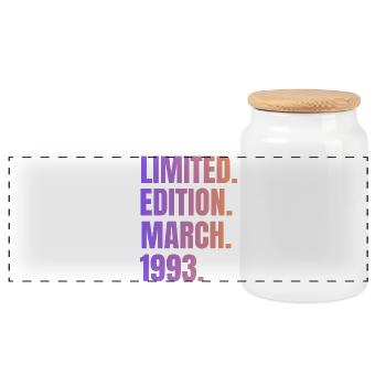 Édition Limitée Mars 1993 - Boîte à biscuits avec couvercle en bois - blanc - Devant