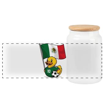 Mexiko Fußball Shirt für Fans - Panorama Keksdose mit Holzdeckel - Weiß - Vorne