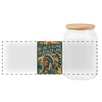 Personne n’est illégal sur des terres volées - Boîte à biscuits avec couvercle en bois - blanc - Devant