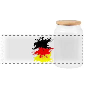 Deutschland Splash - Panorama Keksdose mit Holzdeckel - Weiß - Vorne